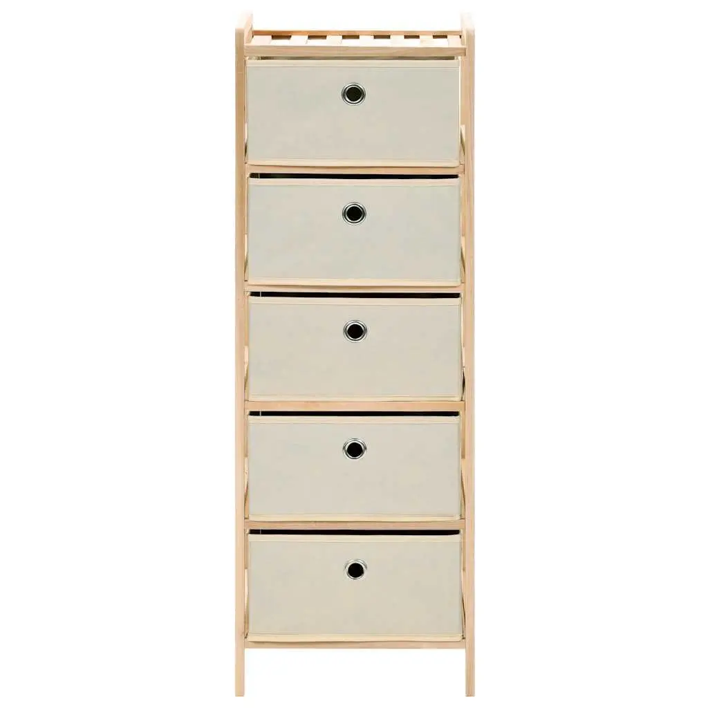 2 Pack Storage Rack with 5 Fabric Baskets in Beige