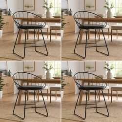 Elegant Dining Chairs Set of 4 with Black Steel Frames