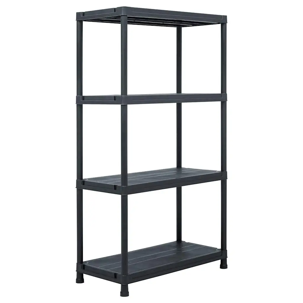 Storage Shelf Rack Plastic 60x30x138cm Black