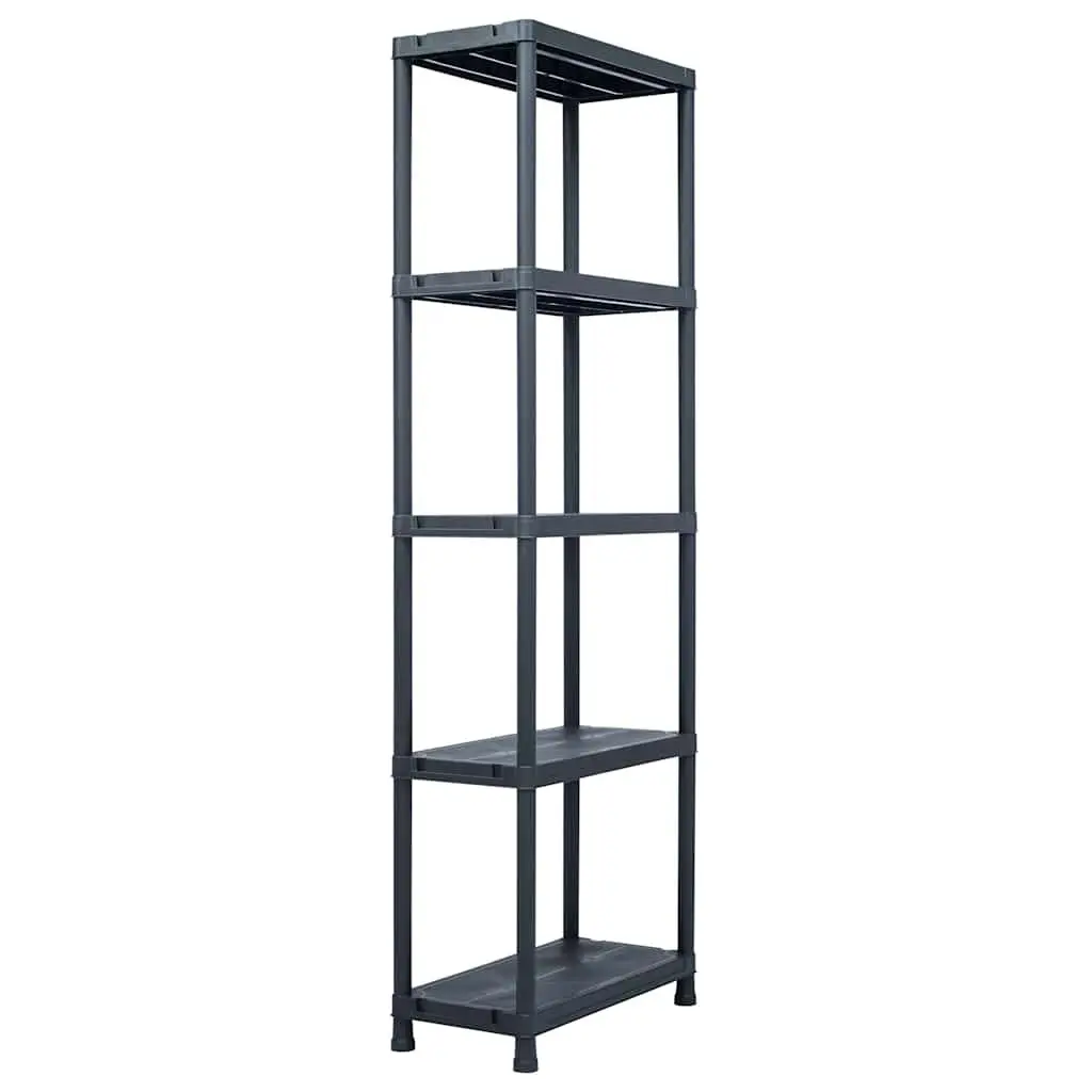 Storage Shelf Racks 2 pcs Black Plastic Shelving Unit Kitchen Bathroom Garage