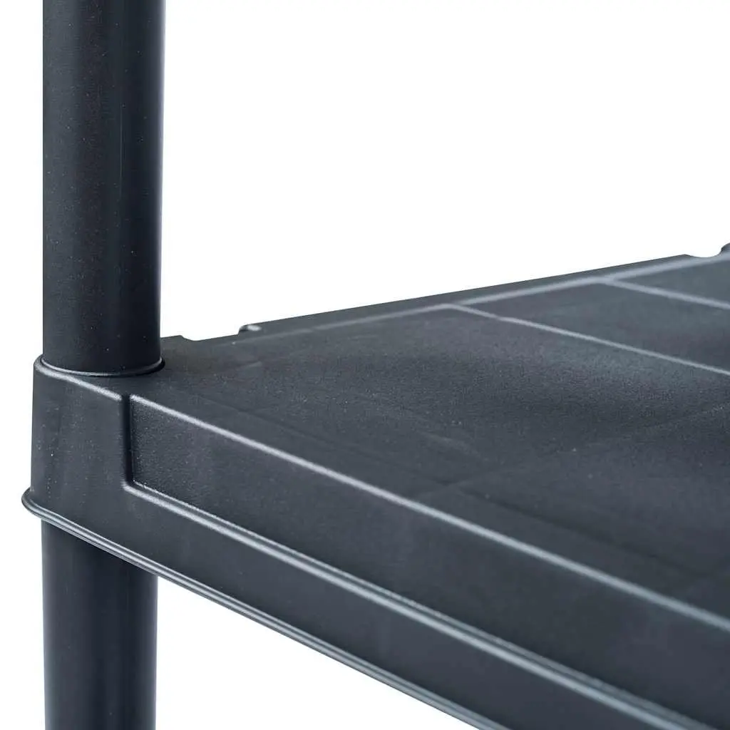 Storage Shelf Racks 2 pcs Black Plastic Shelving Unit Kitchen Bathroom Garage
