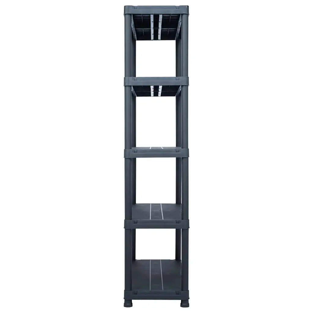 Black Plastic Storage Shelf Rack 2 Pcs