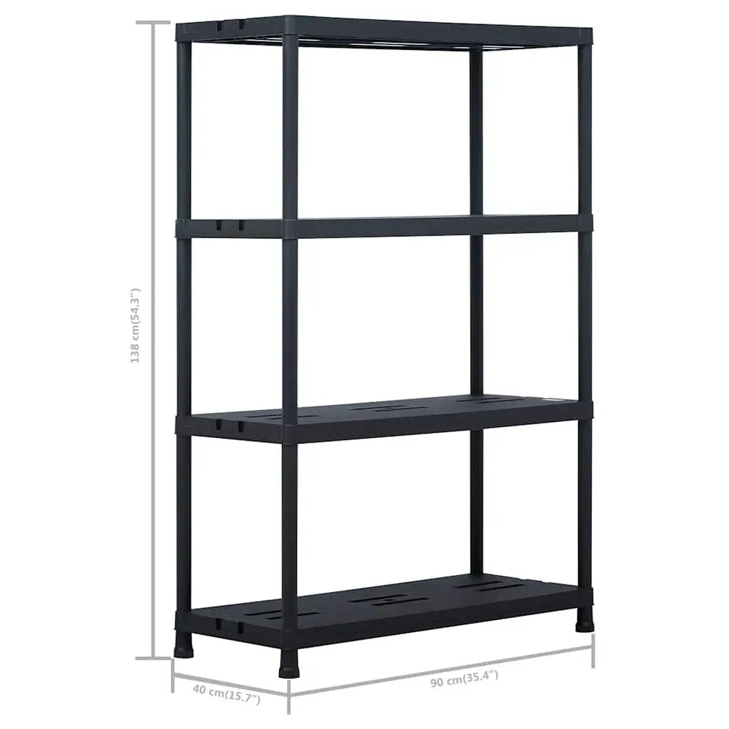 Black Storage Shelf Racks, 2 pcs Heavy Duty