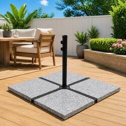 Umbrella Weight Plates 4pcs Grey Square 100kg Outdoor Parasol Base Stabiliser