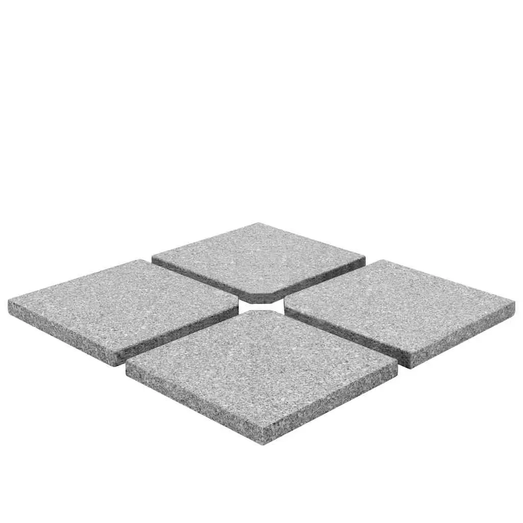 Umbrella Weight Plates 4pcs Grey Square 100kg Outdoor Parasol Base Stabiliser
