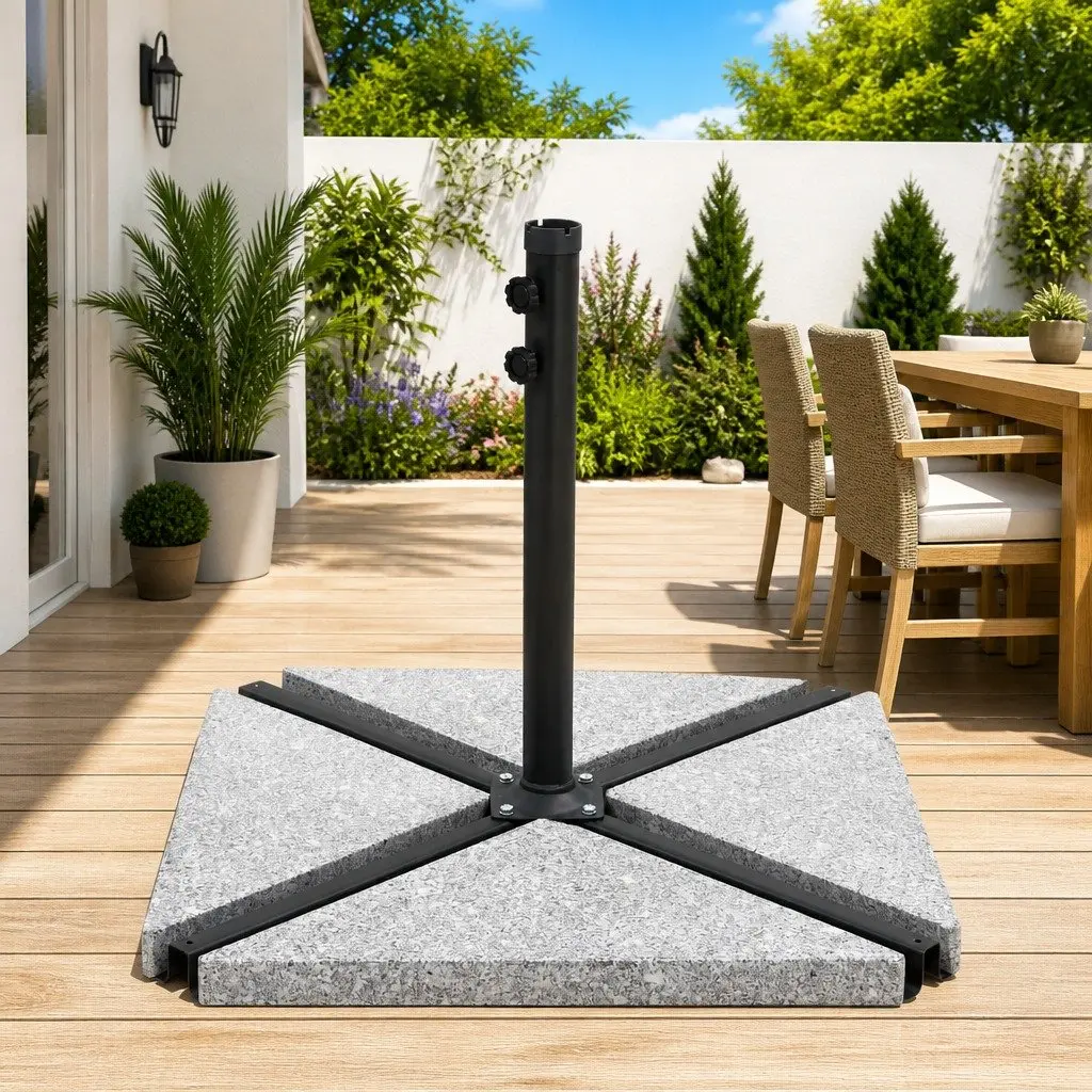 Triangular Grey Granite Umbrella Weight Plates, 4 pcs