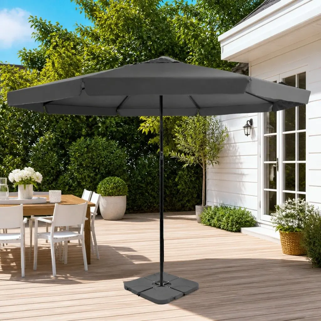 Garden Parasol Outdoor Umbrella with Portable Base