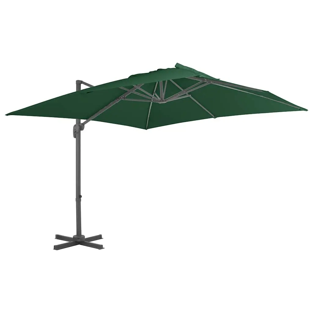 Green UV-Resistant Garden Parasol with Base
