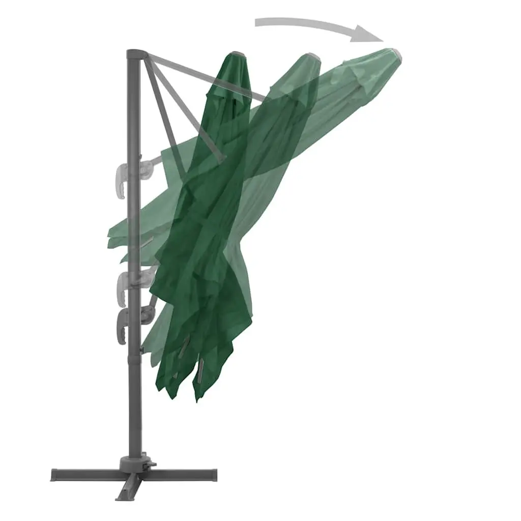 Green UV-Resistant Garden Parasol with Base