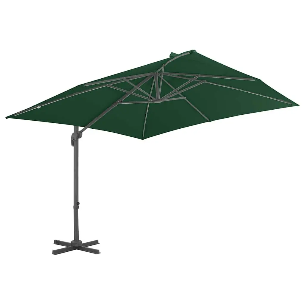 Green UV-Resistant Garden Parasol with Base