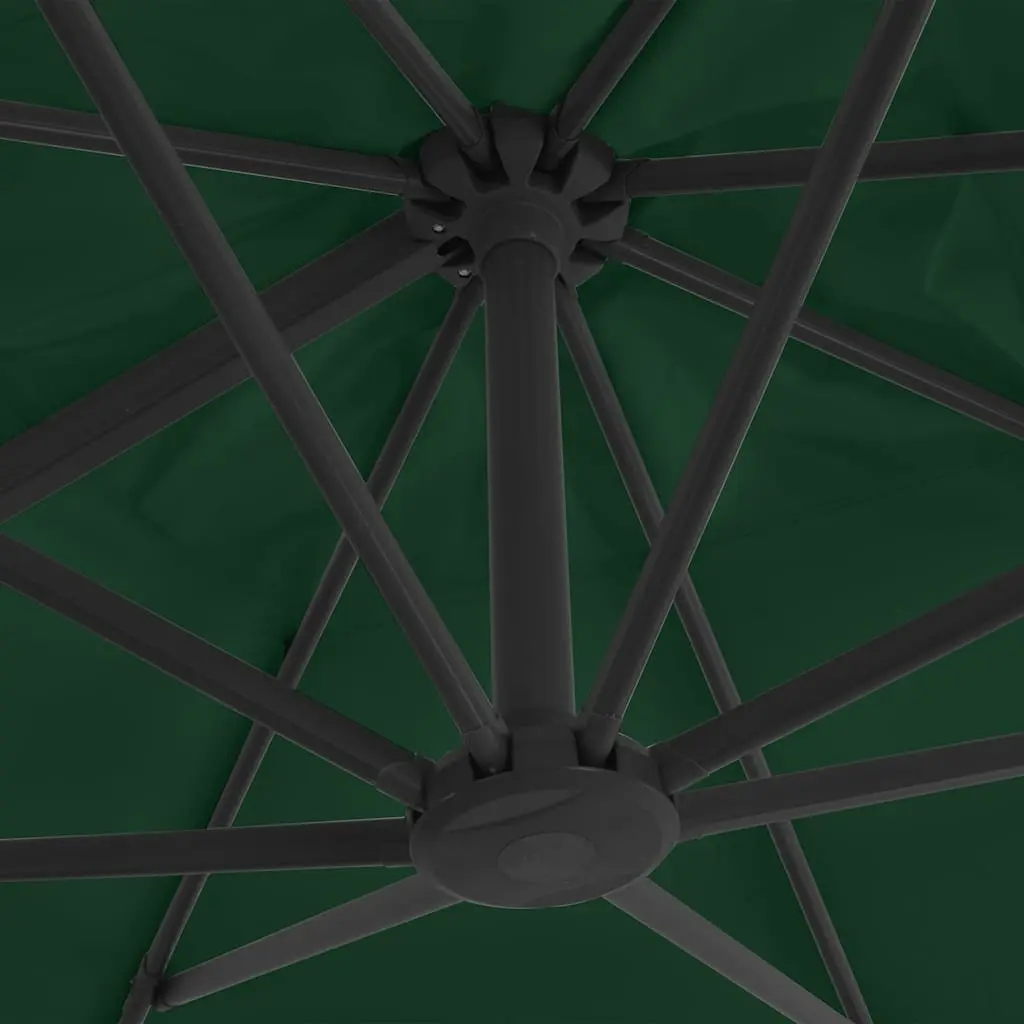 Green UV-Resistant Garden Parasol with Base