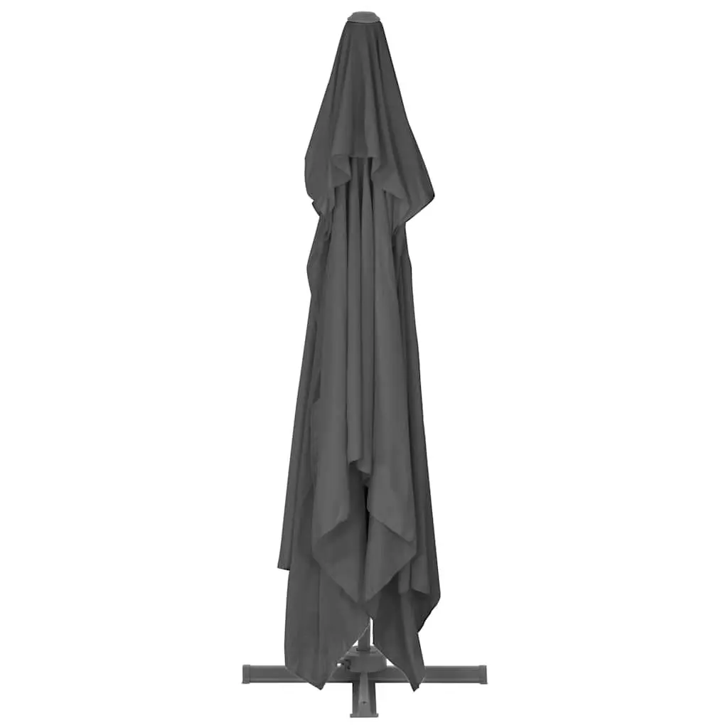 Garden Parasol with Portable Base Grey Umbrella