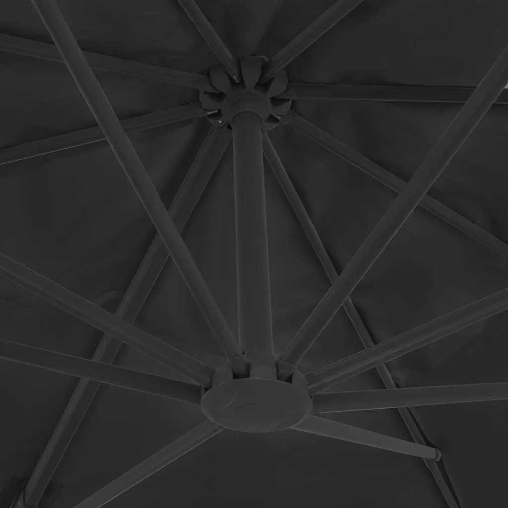Garden Parasol with Portable Base Grey Umbrella