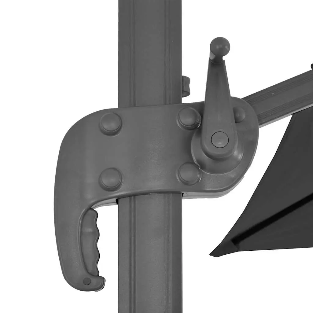 Garden Parasol with Portable Base Grey Umbrella