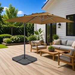 Durable Garden Parasol with 360-Degree Tilt and Base