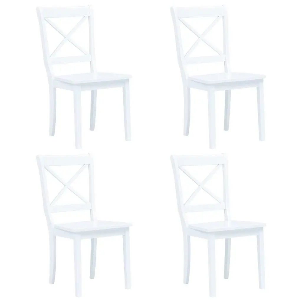 5 Piece Dining Set Wooden Table and Chairs White