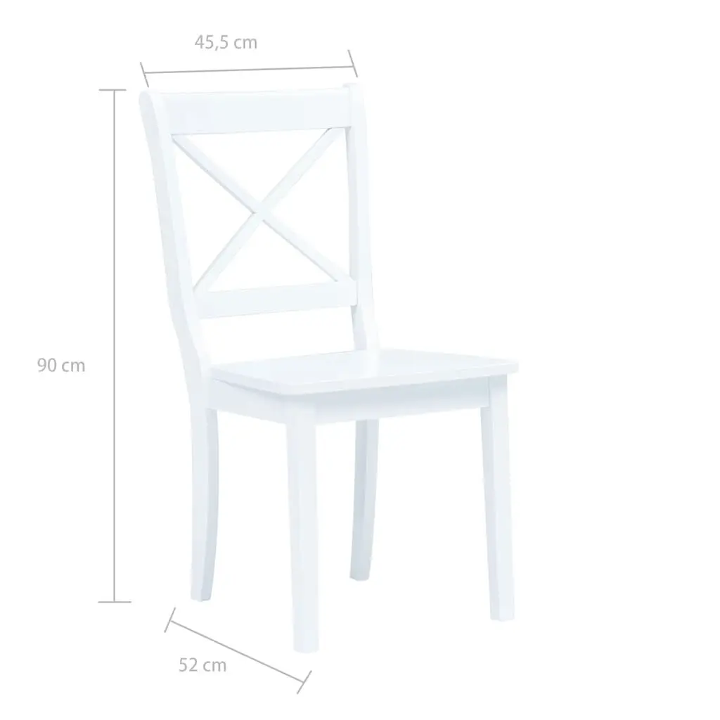 5 Piece Dining Set Wooden Table and Chairs White