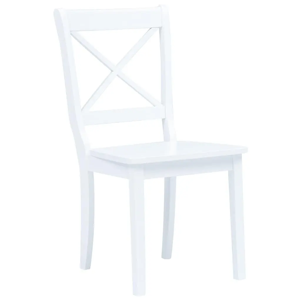 5 Piece Dining Set Wooden Table and Chairs White