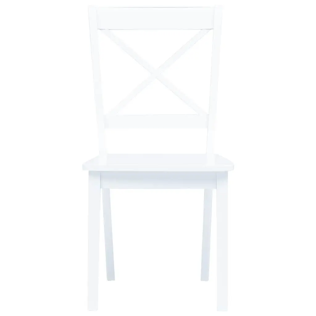 5 Piece Dining Set Wooden Table and Chairs White