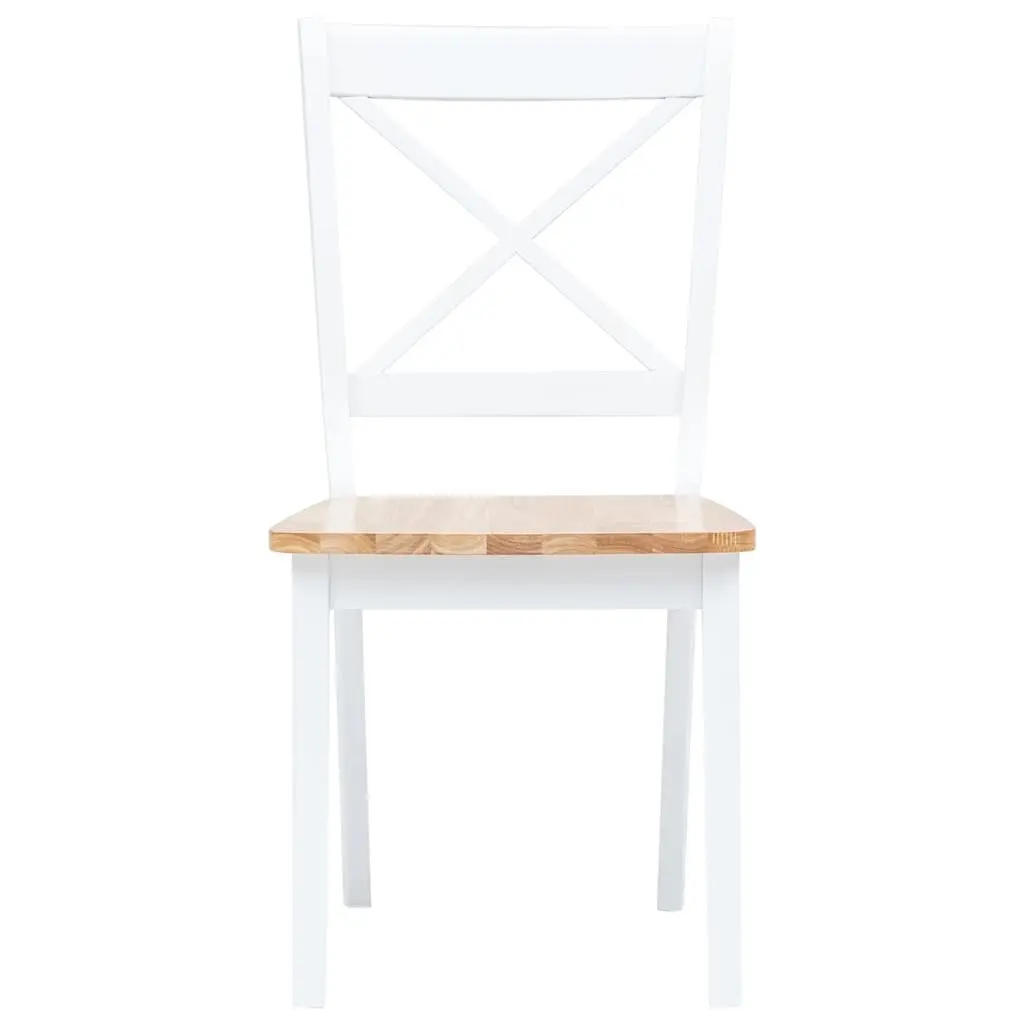 Solid Rubber Wood 5 Piece Dining Set with 4 Chairs