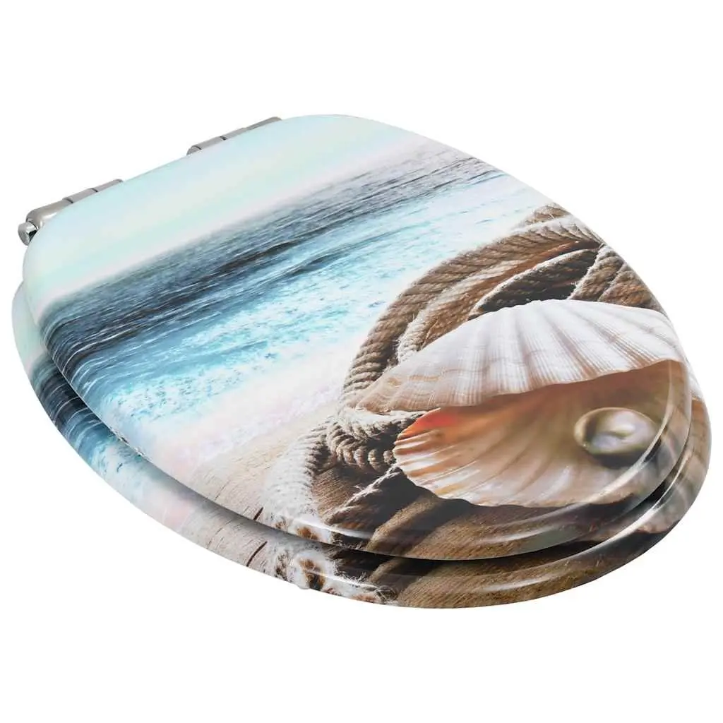 Toilet Seats 2 pcs Soft Close Lids Multicolour Shell Design Bathroom Fixtures