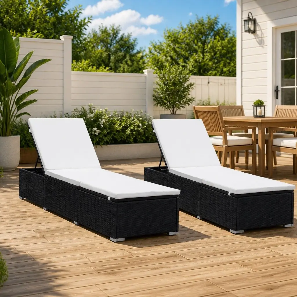 Outdoor Garden Sun Lounger Set with Cushions