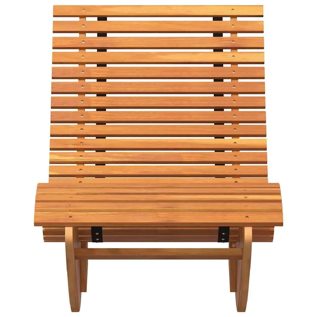 Solid Wood Acacia Brown Rocking Sun Loungers Set of 2