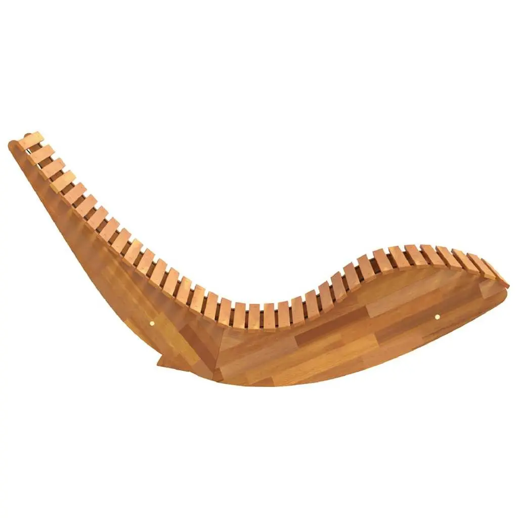 Solid Wood Acacia Brown Rocking Sun Loungers Set of 2