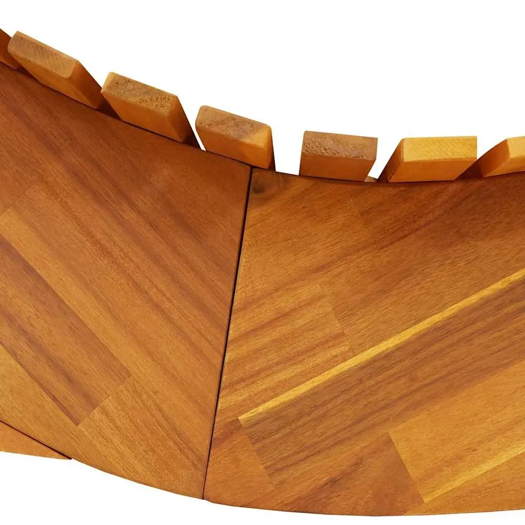 Solid Wood Acacia Brown Rocking Sun Loungers Set of 2