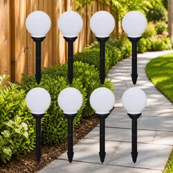 Outdoor Pathway Solar LED Lights 8 Piece Set 15cm Garden Decorative Ground Spike