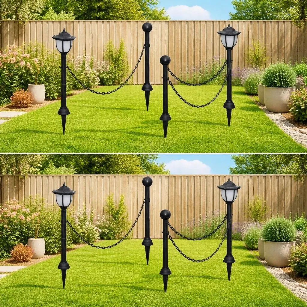 Black Solar Garden Lights Set of 4