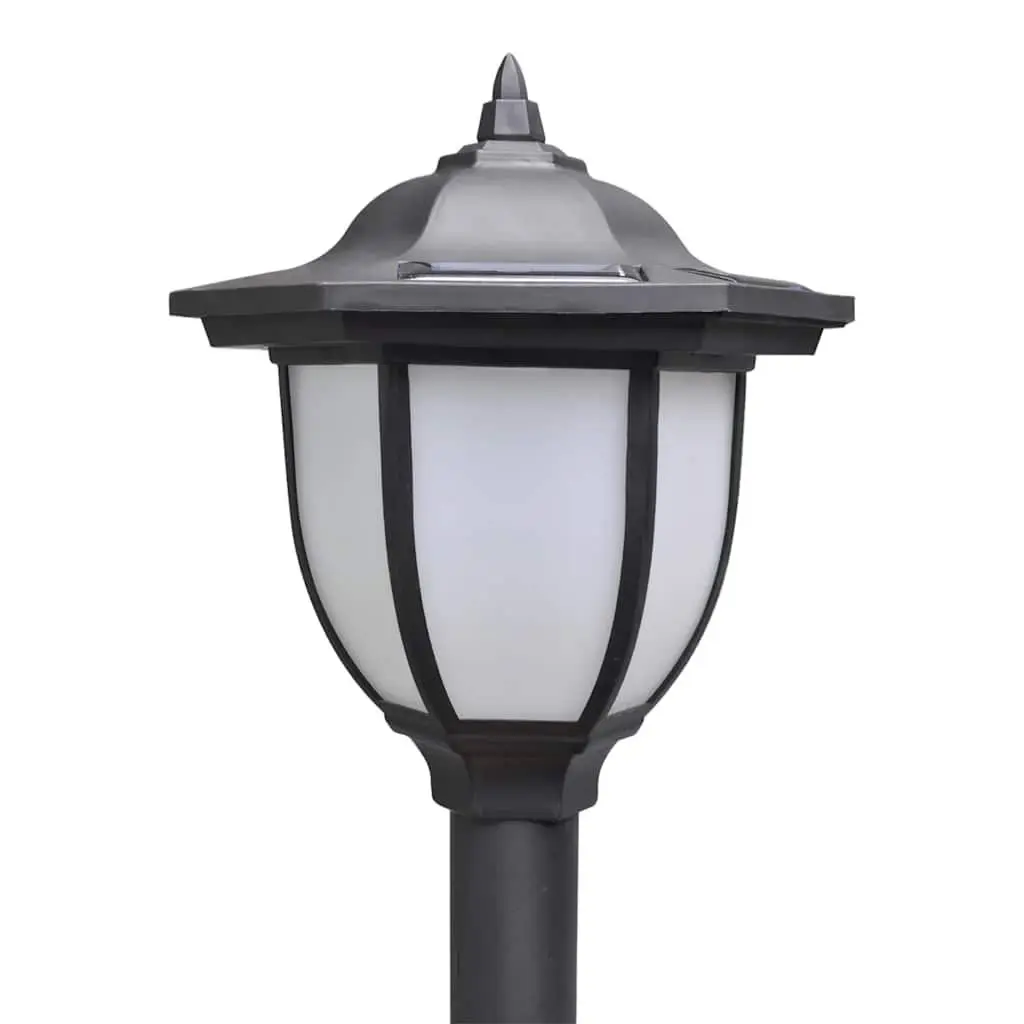 Solar Outdoor Lights Plastic 4 Piece Black Garden Fence Patio Yard Landscape Lamps