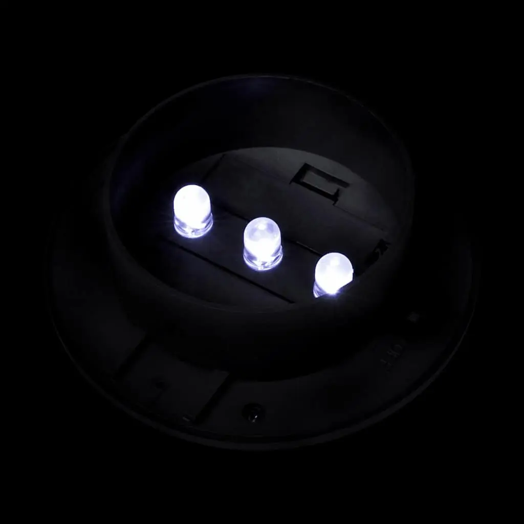 Outdoor Solar Fence Lamps Plastic Black 12 Piece