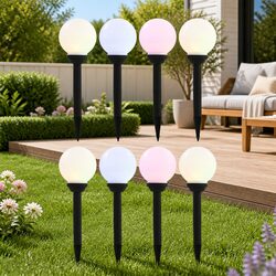 Premium Outdoor Solar Lamps 8 Pcs LED Spherical 15cm
