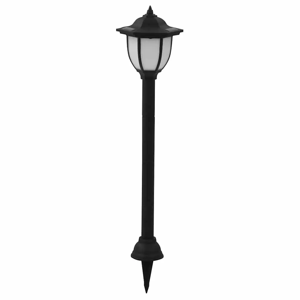 Outdoor Solar LED Lamps Black 6 Piece