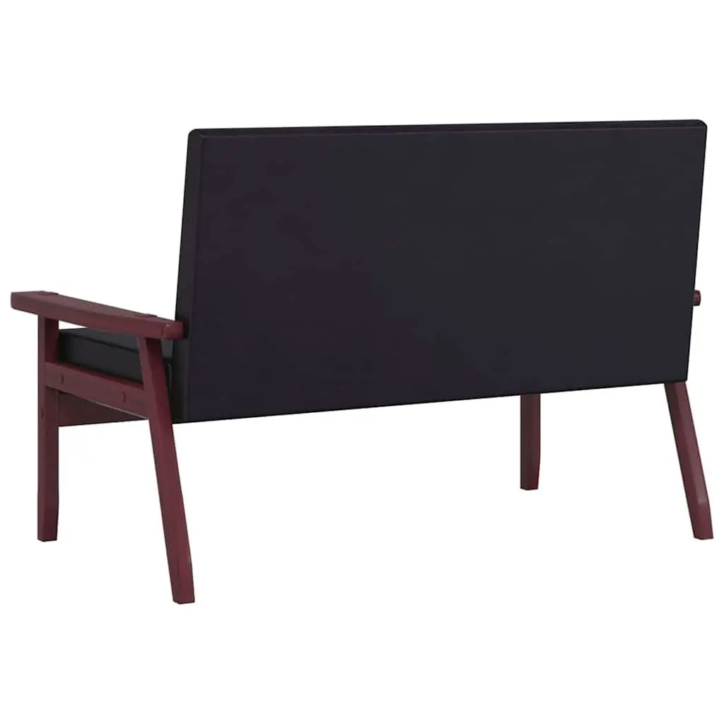 2 Piece Black Sofa Set with Armchair and Sofa