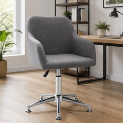 Ergonomic Grey Fabric Swivel Office Chair with Gas Lift