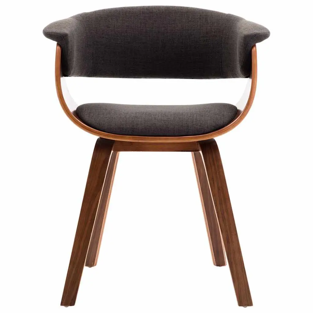 Dining Chairs Set Bent Wood Frame Fabric Seat Grey