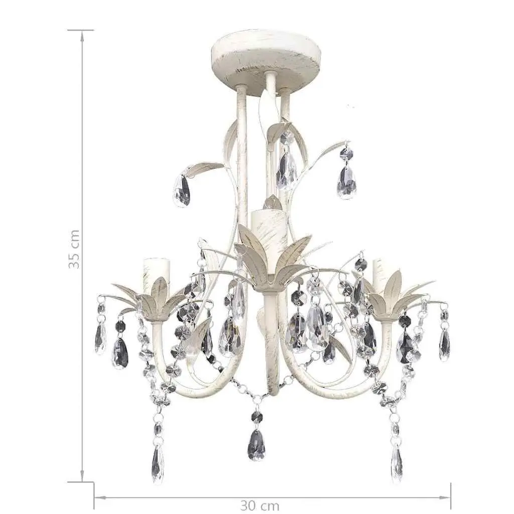 Crystal Pendant Ceiling Lamp Chandelier 4 Pack White Elegant Foyer Dining Room