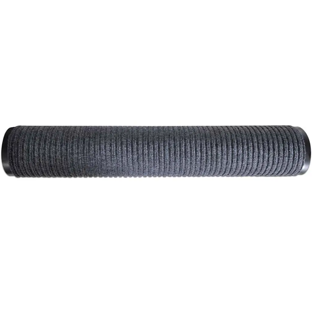 Door Mats PVC Grey 90x60 cm Non-Slip Backing Indoor Outdoor Entrance Mats 4 Piece