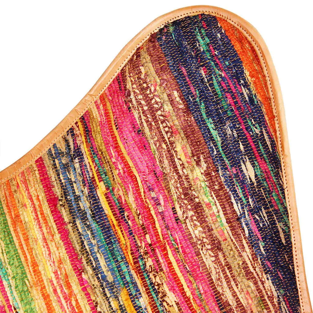 Multicolour Chindi Fabric Butterfly Chairs Set