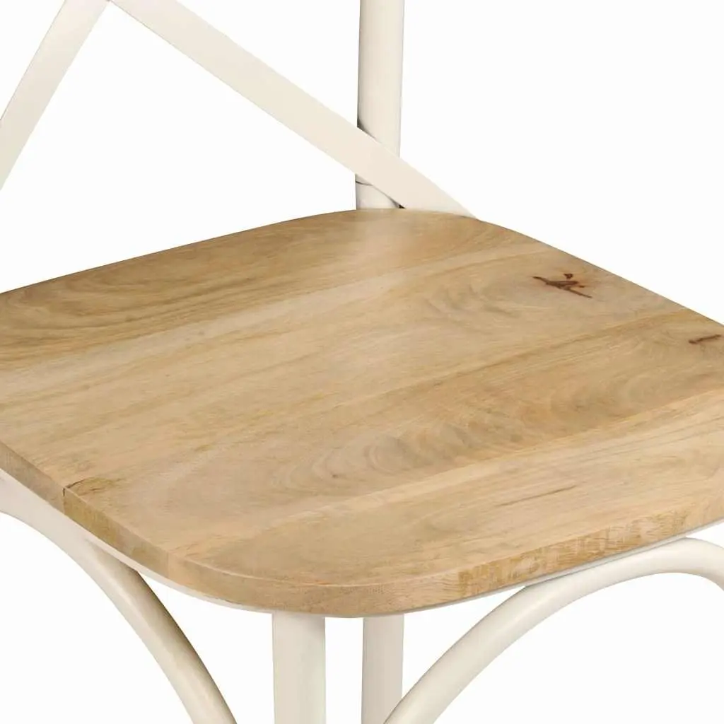 Dining Chairs 4 pcs White Kitchen Room Seating Set Retro Open Back Design