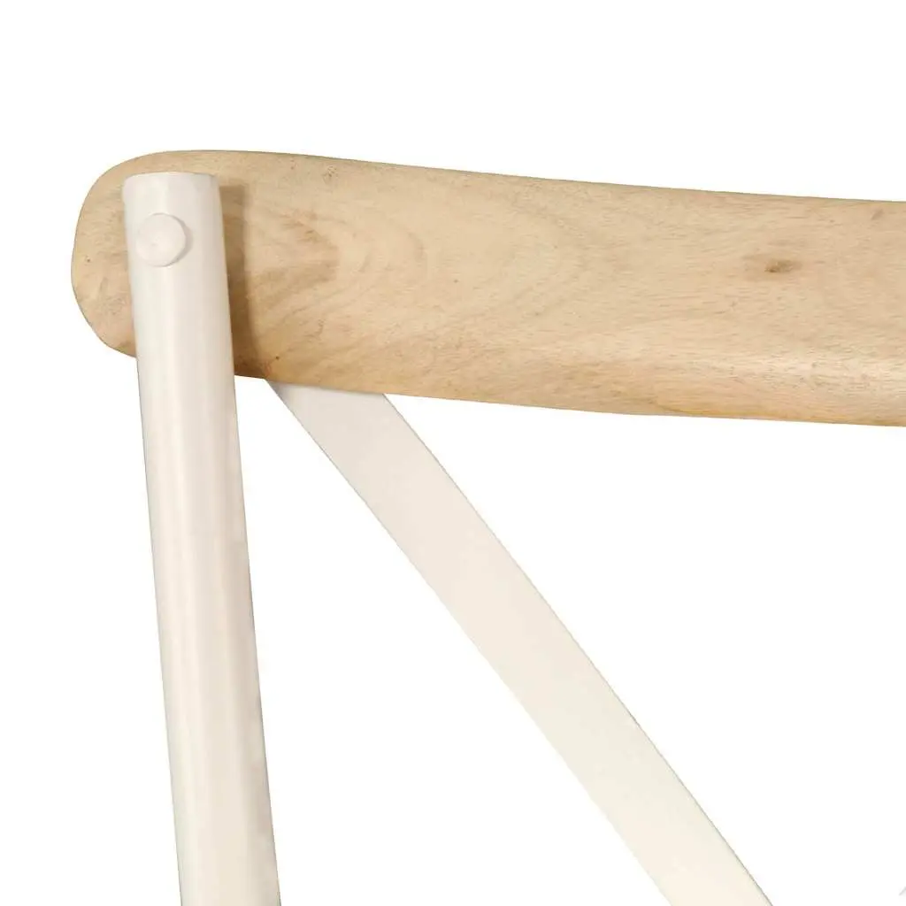 Dining Chairs Set 6 pcs White Kitchen Room Furniture Solid Wood Seating