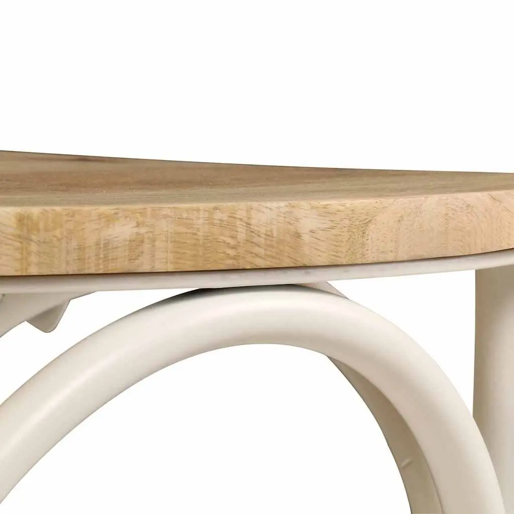Dining Chairs Set 6 pcs White Kitchen Room Furniture Solid Wood Seating