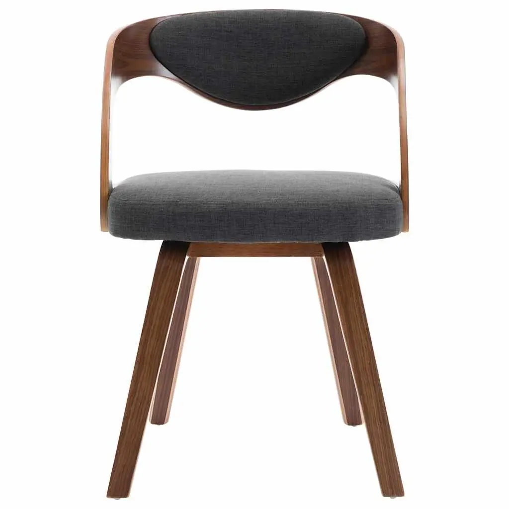 4-Piece Dining Chair Set in Grey Fabric and Wood