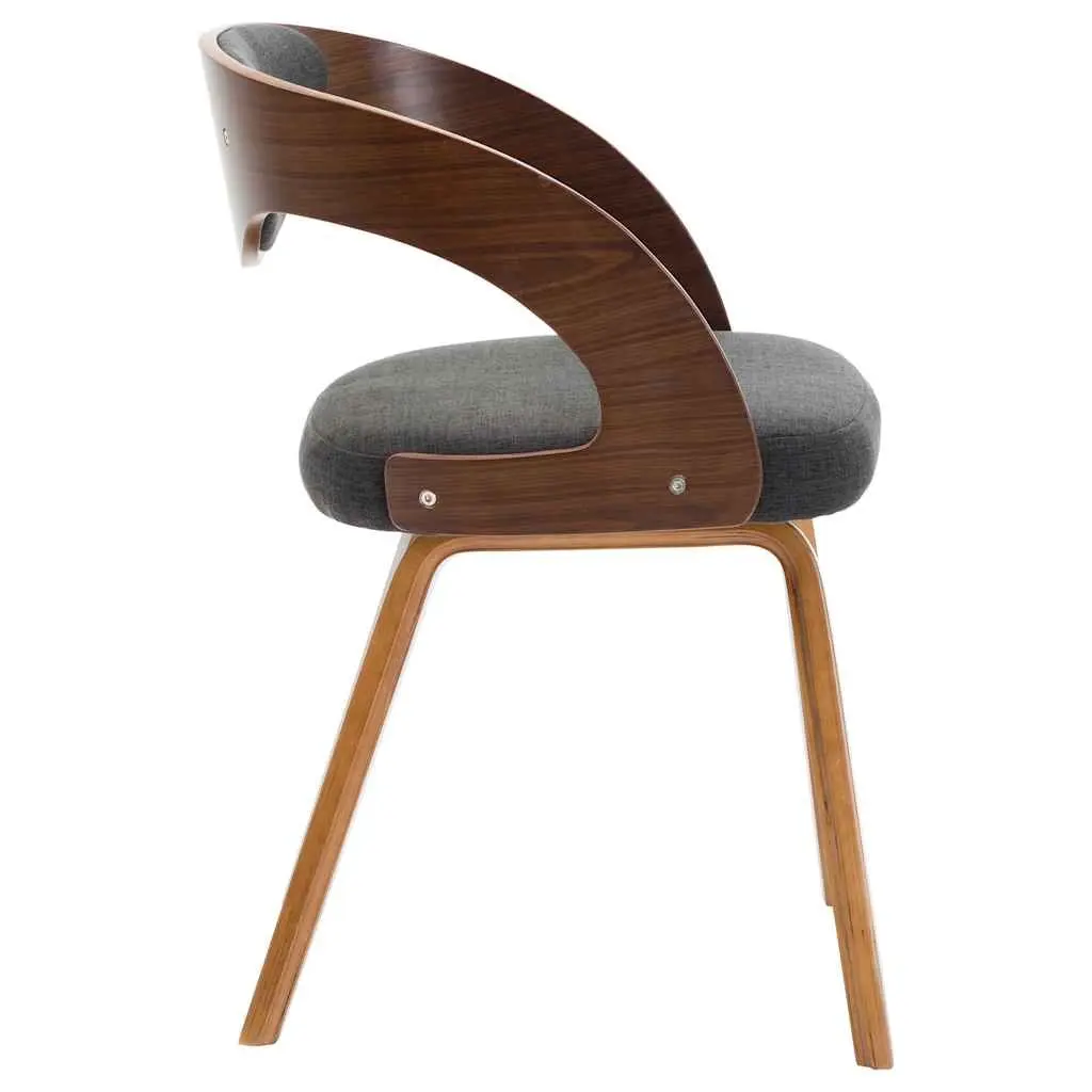 4-Piece Dining Chair Set in Grey Fabric and Wood