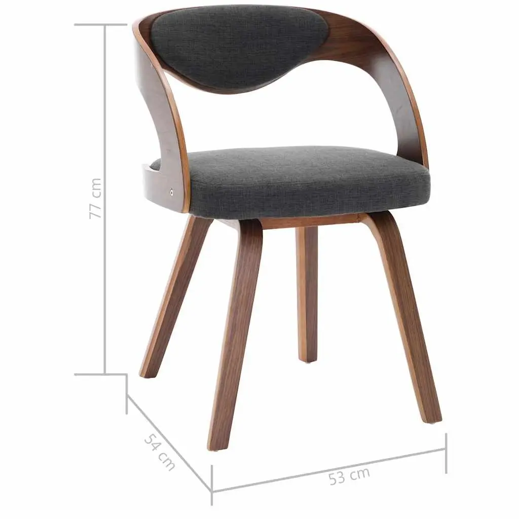4-Piece Dining Chair Set in Grey Fabric and Wood
