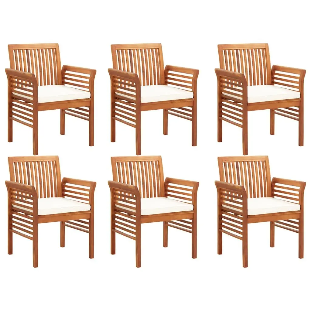 7 Piece Solid Acacia Outdoor Dining Set with Cushions