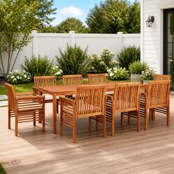 Premium 9 Piece Outdoor Dining Set with Cushions