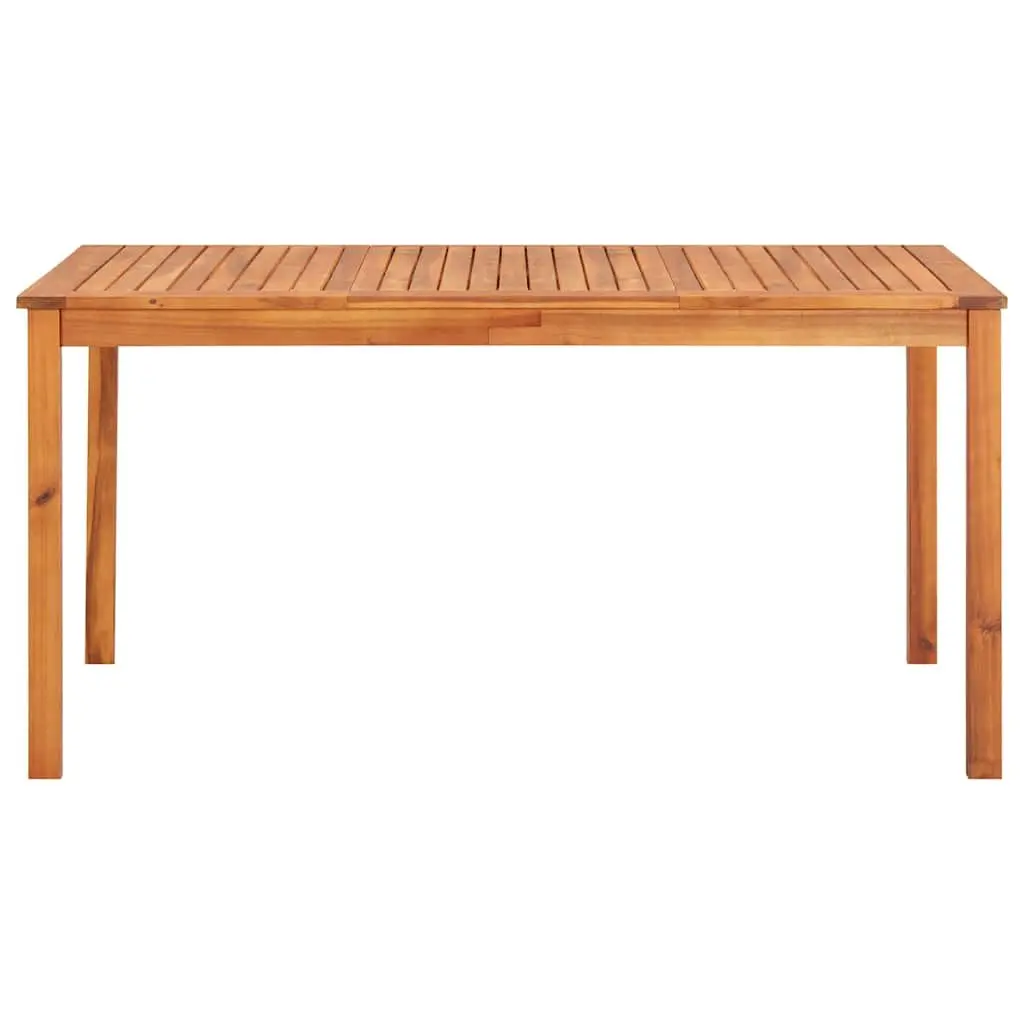 5 Piece Outdoor Dining Set Solid Wood Acacia Brown Slatted Table Chairs with Cushions